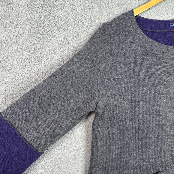 Elisa Rivera Wool Blend Cardigan Sweater Large Gray Purple Colorblock Lagenlook - Picture 8 of 13
